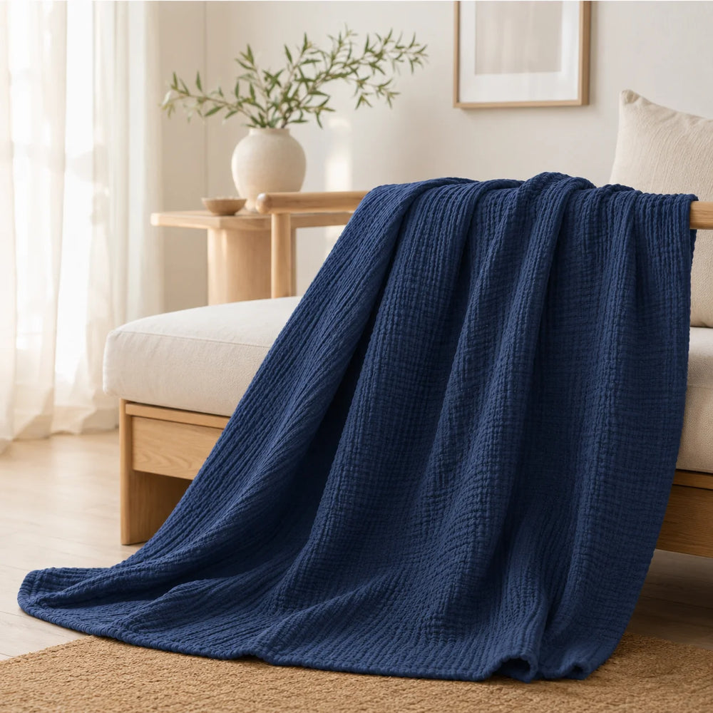 Plaid in mussola 100 % cotone