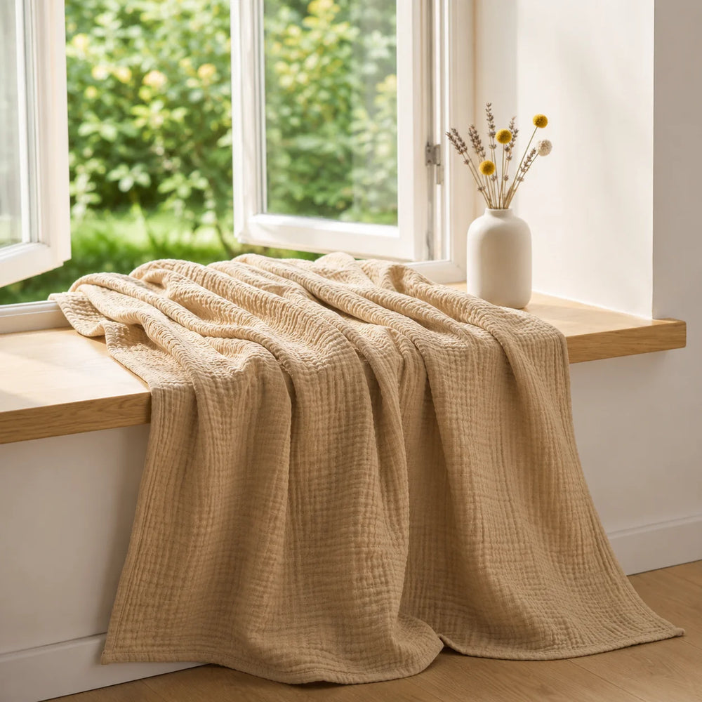 Plaid in mussola 100 % cotone