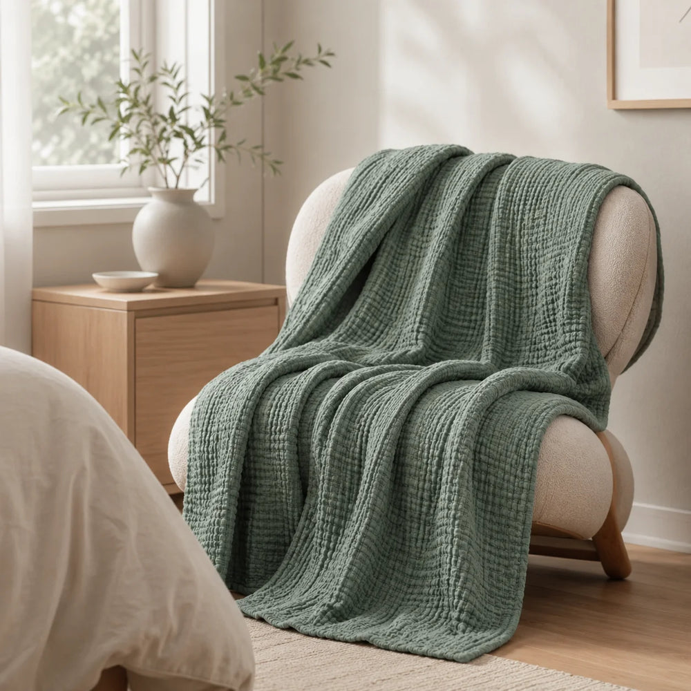 Plaid in mussola 100 % cotone