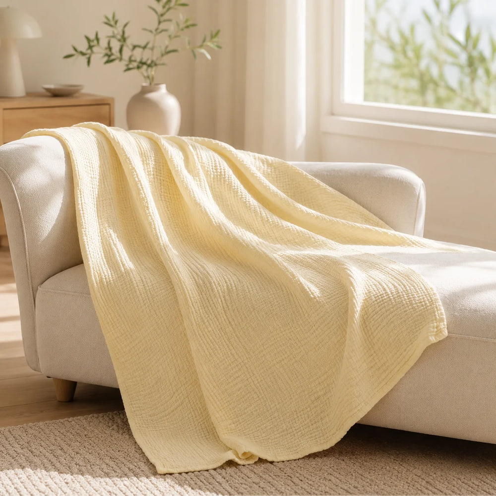 Plaid in mussola 100 % cotone