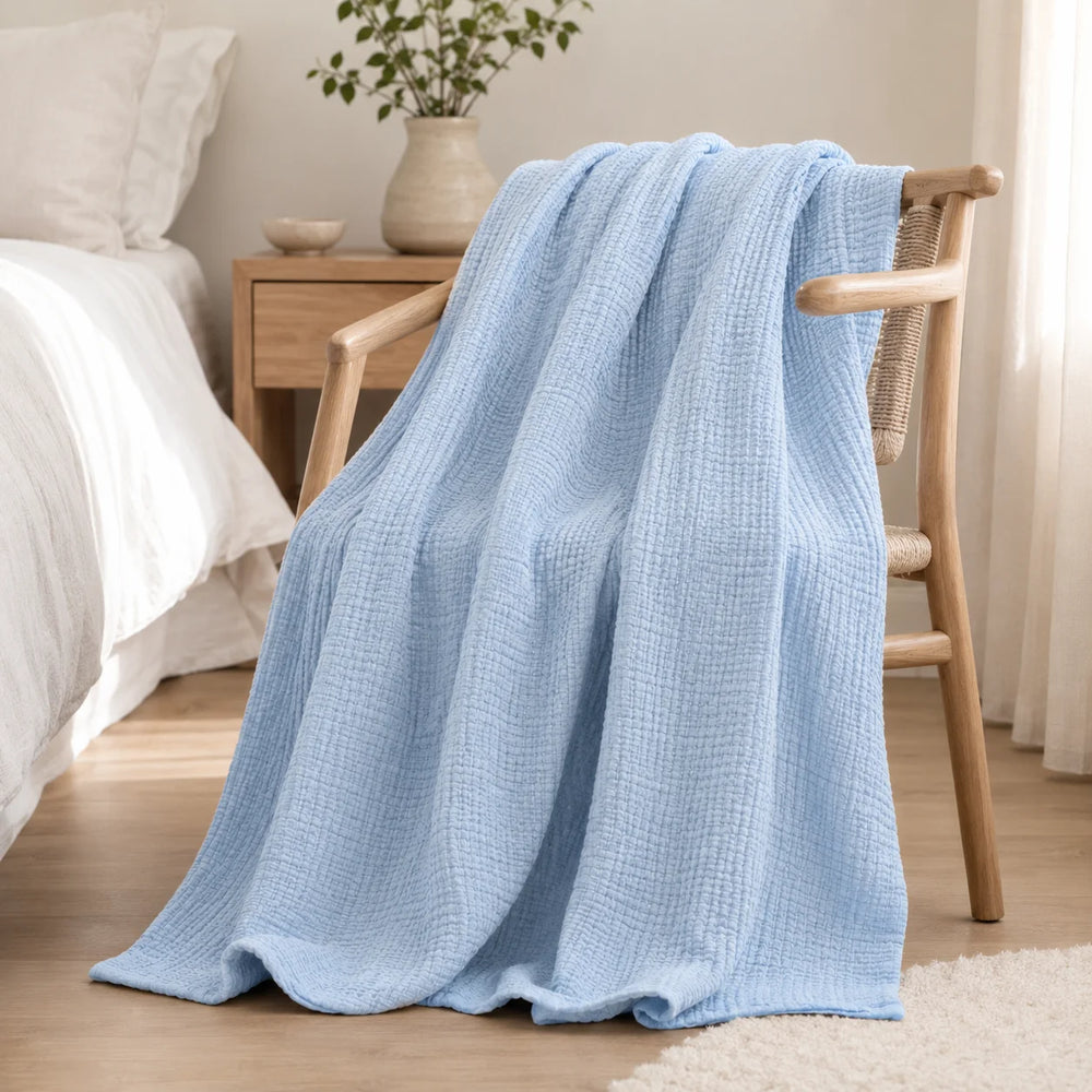 Plaid in mussola 100 % cotone