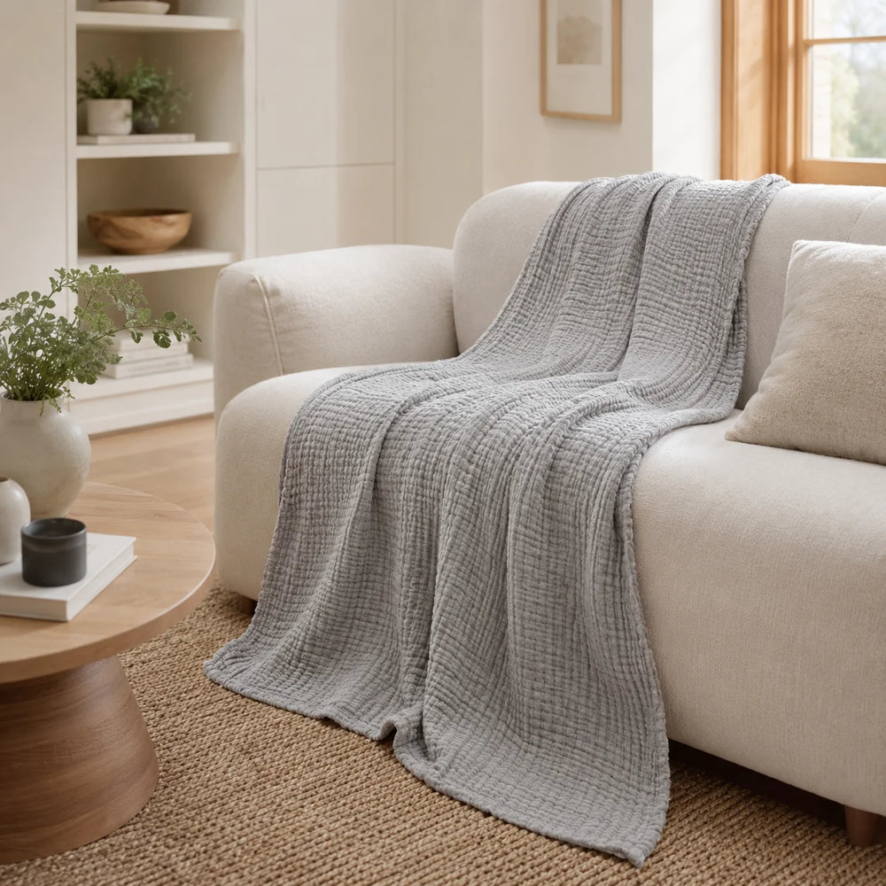 Plaid in mussola 100 % cotone