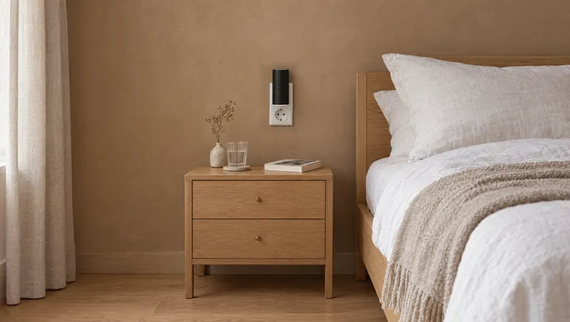 Camera da letto di giorno con la lampada spenta